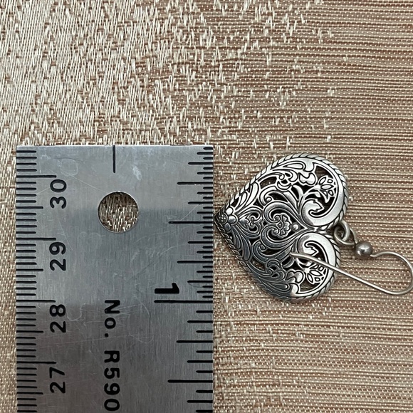 Brighton Blue and Silver Tone Heart Earrings - Picture 6 of 6